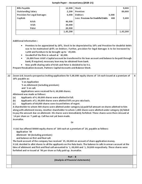 Cbse Sample Papers For Class Accountancy Aglasem Schools