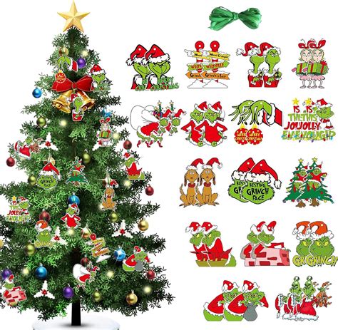 Pcs Grinchs Christmas Tree Ornaments Grinch Paper Hanging Ornament