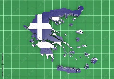 map illustration of Greece with flag Stock Illustration | Adobe Stock