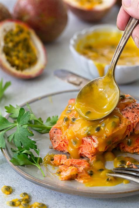 Pan Fried Salmon With Passion Fruit Sauce Olivias Cuisine