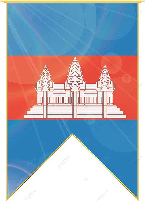 Cambodia Ribbon Flag Ribbons Menu Beautiful Vector Ribbons Menu