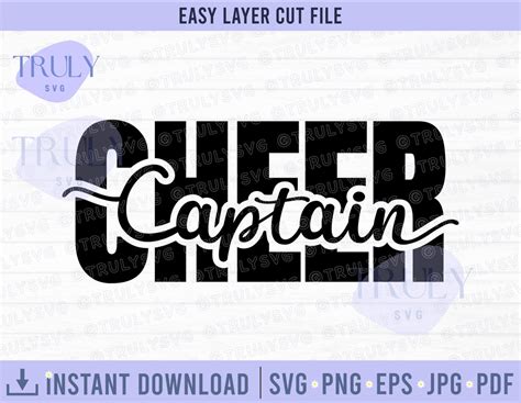 Cheer Captain Svg Cheerleader Svg Cheer Svg Cheerleader Png Digital