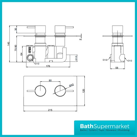 Aeris Brushed Brass Round 1 Way Concealed Thermostatic Shower Valve