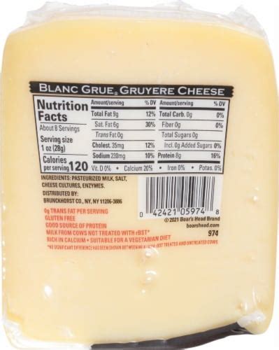 Boars Head Blanc Grue Gruyere Cheese 8 Oz QFC