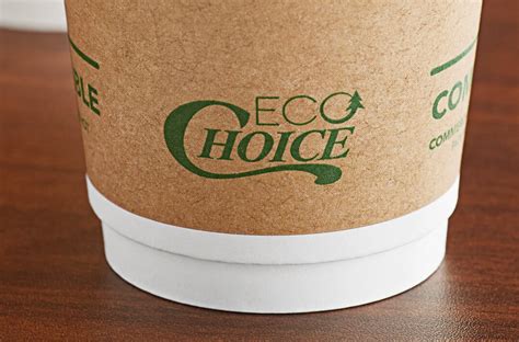 EcoChoice Oz Smooth Double Wall Kraft Compostable Paper Hot Cup And PLA Lid Pack