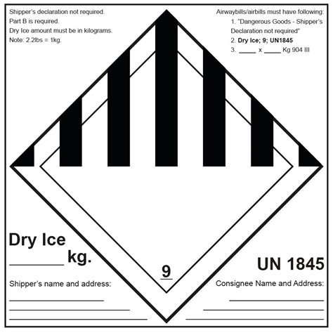 Dry Ice Label Printable