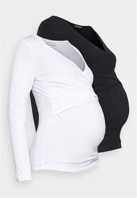 Evenandodd Maternity 2 Pack Nursing Langærmet T Shirt Blackwhite