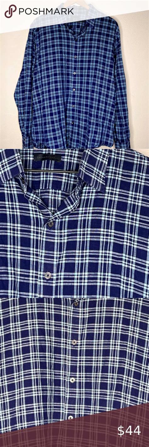 Zachary Prell Long Sleeve Button Up In Blue Plaid Size L