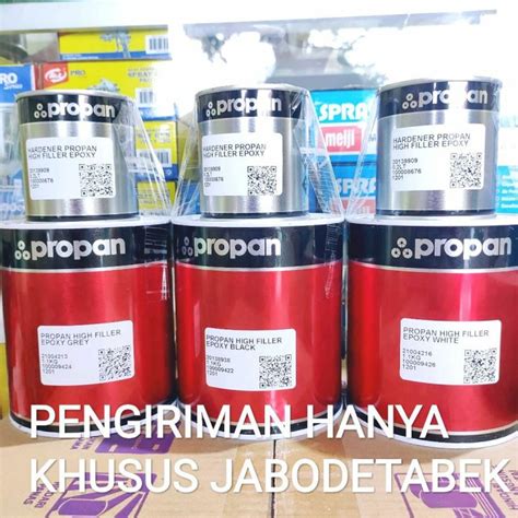 Propan Epoxy High Filler 1kg Cat Dasar Duco Hitam Abu Abu Putih