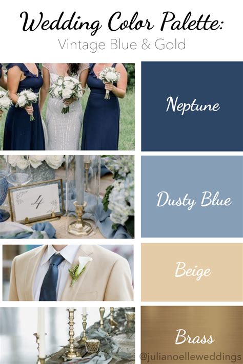 Vintage Blue & Gold Wedding Color Palette | Gold wedding colors ...