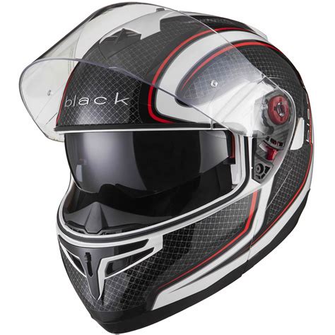 Black Optimus SV Element Black White Red Flip Front Motorcycle Helmet ...