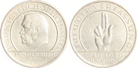 Weimarer Republik Reichsmark E Verfassung Vf Ef Ma Shops