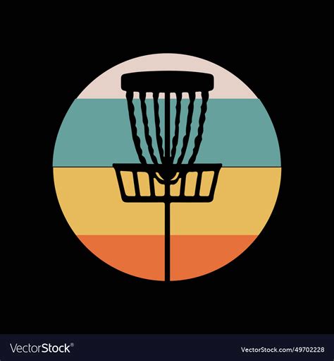 Disc golf retro disc golf basket Royalty Free Vector Image