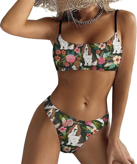 Amazon Women S Piece Bikini Set Wireless Swimsuit High Waist Bathing Suit Scoop Crop