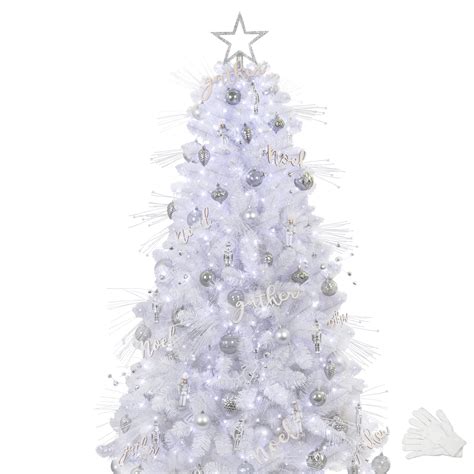 Ki Store Ft White Christmas Tree With Ornaments And Lights Remote And