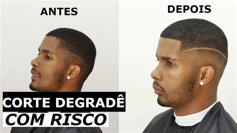 Degrade Com Risco - Corte Degradê Com Risco | Corte de Cabelo Masculino Passo a Passo #4 ...