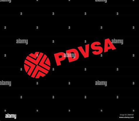 Pdvsa Rotated Logo Black Background Stock Photo Alamy