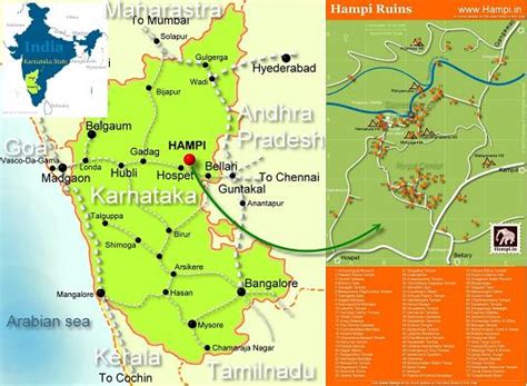 Location of Hampi on Karnataka map Location of Hampi on Karnataka map