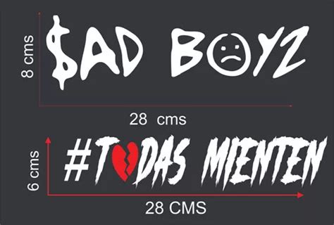 Stickers 2 Piezas todas Mienten Sad Boys 28 X 6 Cms Meses sin interés