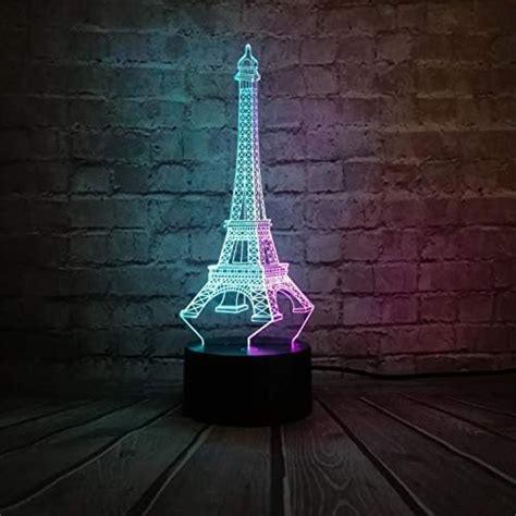 Torre Eiffel Modelo Colores mezclados Lámpara de ilusión óptica Lámpara