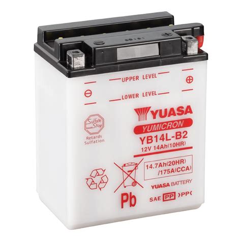 BATTERIE 12V 14 Ah YB14L B2 YUASA YUMICRON AVEC ENTRETIEN