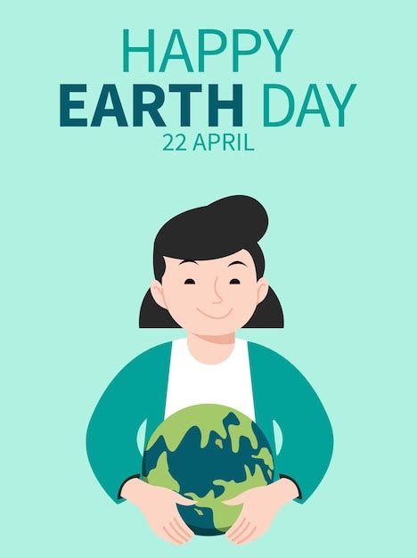 Premium Vector Woman Holding Globe Earth Earth Day Concept Earth Day