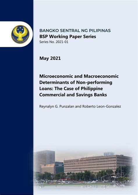 Pdf Bangko Sentral Ng Pilipinas Bsp Working Paper Series May