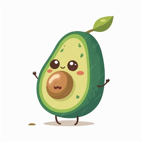 Vector Lindo Estilo De Dibujos Animados De Aguacate Vector Premium