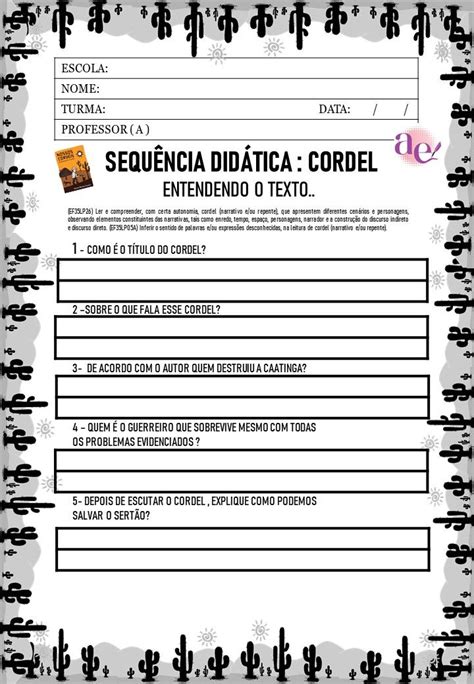 Atividade Para Imprimir Literatura De Cordel Artofit