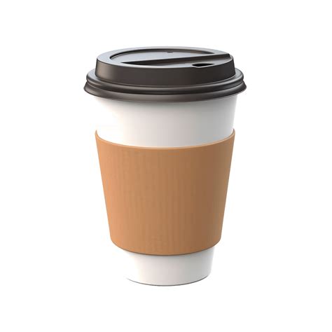 Blank Mockup Take Away Coffee Cup Isolated On Transparent 3D