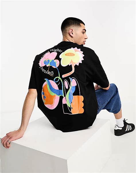 Asos Daysocial Unisex Oversized Heavyweight T Shirt With Abstract