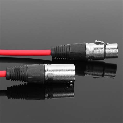 M Xlr Pin Cable Male To Female Shielded Microphone Wire Cord Red Ebay