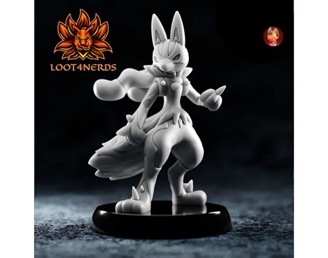 Mega Lucario Paintable Pokemon Fan Art Figure - Etsy