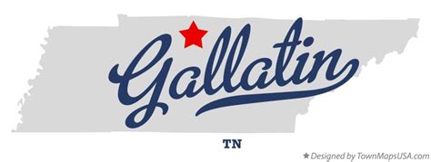 Map of Gallatin, TN, Tennessee