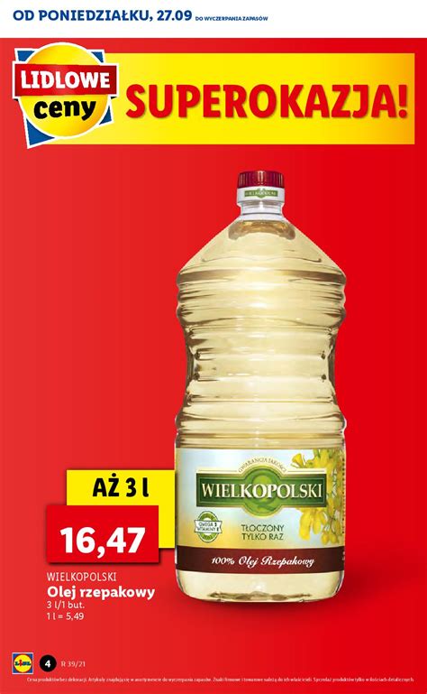 Lidl 27 09 2021 Gazetka Olej Rzepakowy Wielkopolski 3l