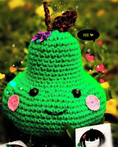 Pera Amigurumi Verde Elo Produtos Especiais