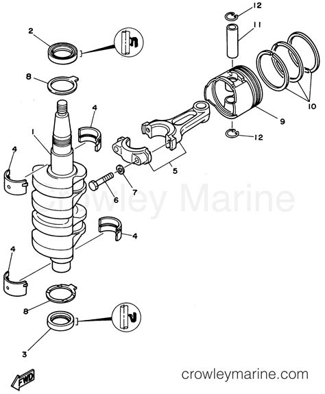 Crankshaft Piston Outboard Hp T Exhu Crowley Marine