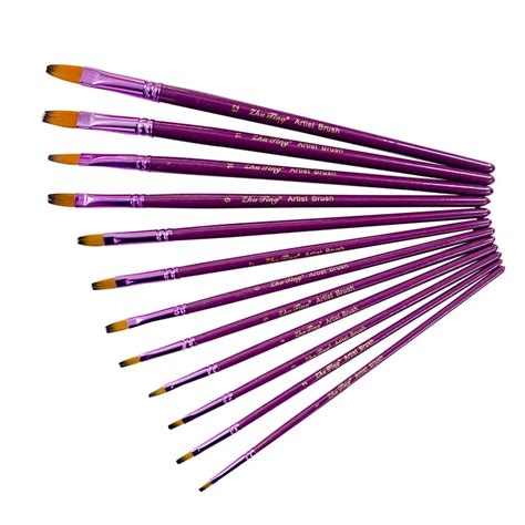 Pinceau L Huile Pc Purple A Pc Pc Peinture Brosse Ensemble En