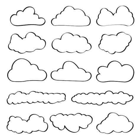 Illustrateur De Nuages Vecteur Doodle Ensemble De Nuages De Dessin