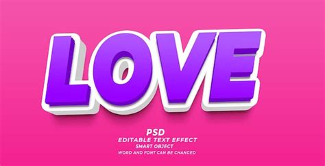 Premium Psd Love 3d Editable Text Psd Photoshop Template