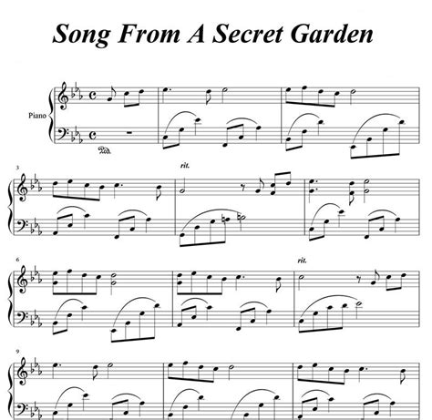 Song From Secret Garden Piano Sheet Piano Bi N H A Guitar Bi N H A