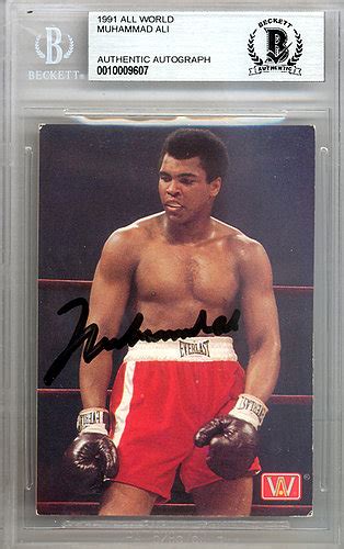 Muhammad Ali Autographed Signed 1991 All World Card Beckett Bas Authentic