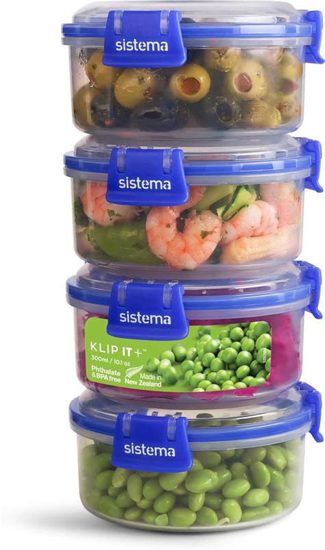 Sistema KLIP IT PLUS Round Food Storage Containers 300 Ml Leak Proof