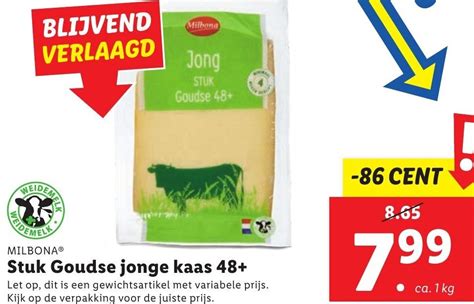 Milbona Stuk Goudse Jonge Kaas Aanbieding Bij Lidl