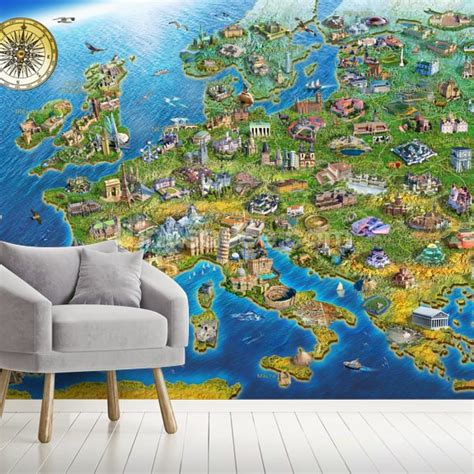 European Landmarks Wallpaper Mural | Wallsauce CA