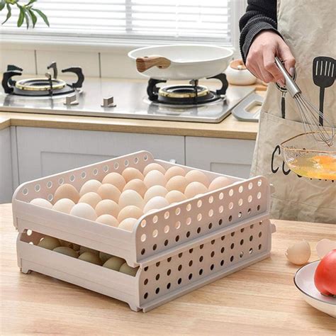 Caja De Almacenamiento De Huevos Caj N De Cocina De Doble Capa