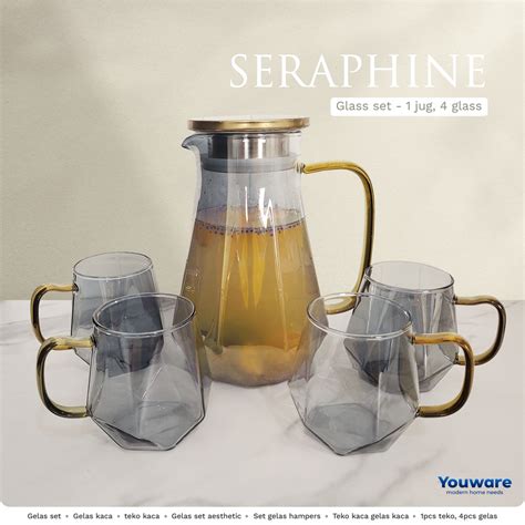 Jual Youware Seraphine Crystal Glass Pitcher Set Termasuk Pcs