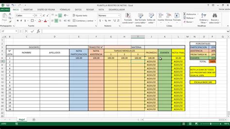 Plantilla Registro De Notas En Excel Gratis Youtube