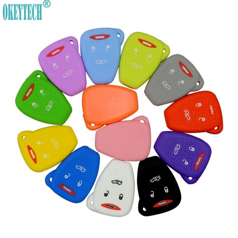 Okeytech Car Key Soft Silicone Cover Set Protection Shell Fob For Jeep