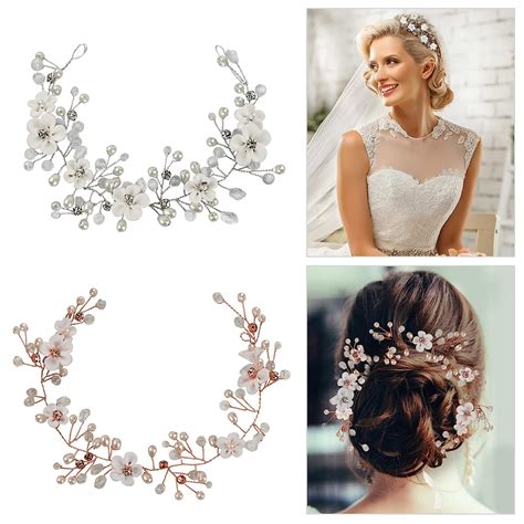 Haarschmuck Hochzeit 2 PCS Braut Haarschmuck Blumen Kopfschmuck Braut